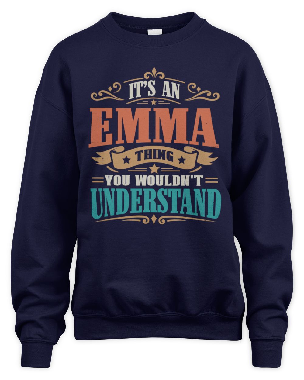 It’s a Name Thing Personalized Retro T-Shirt EMMA M1-47 / Unisex Sweatshirt / navy