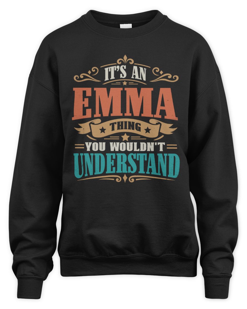It’s a Name Thing Personalized Retro T-Shirt EMMA M1-47 / Unisex Sweatshirt / black