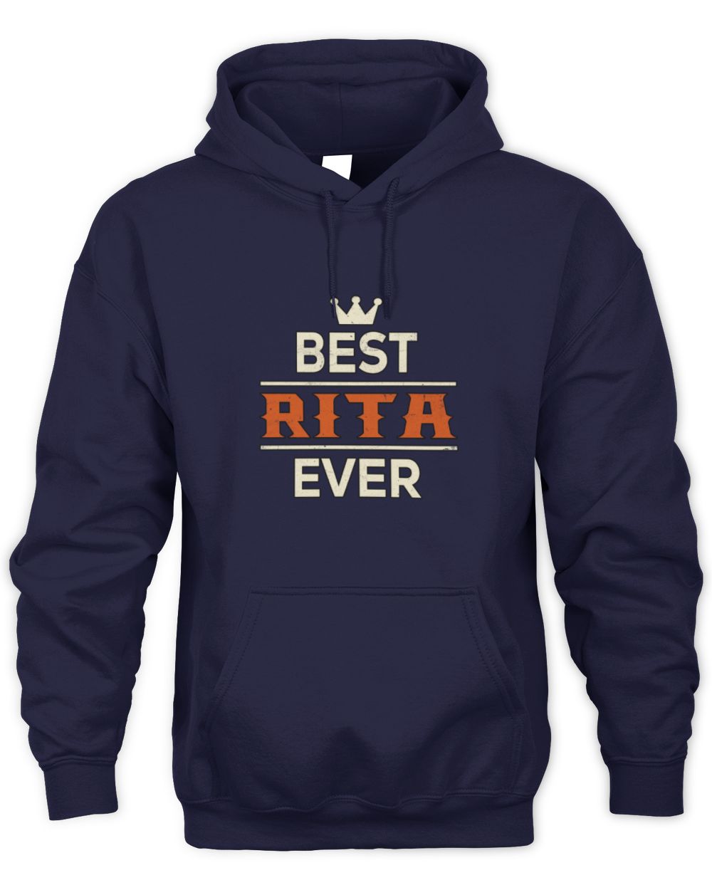 Best Your Name With Crown Shirt RITA M1-59 / Unisex Hoodie / navy