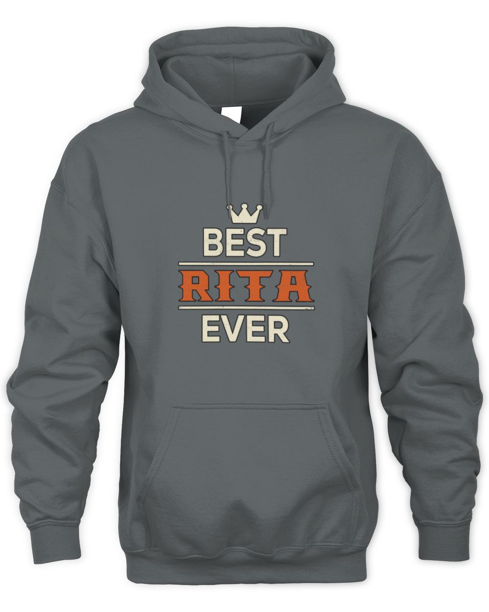 Best Your Name With Crown Shirt RITA M1-59 / Unisex Hoodie / charcoal