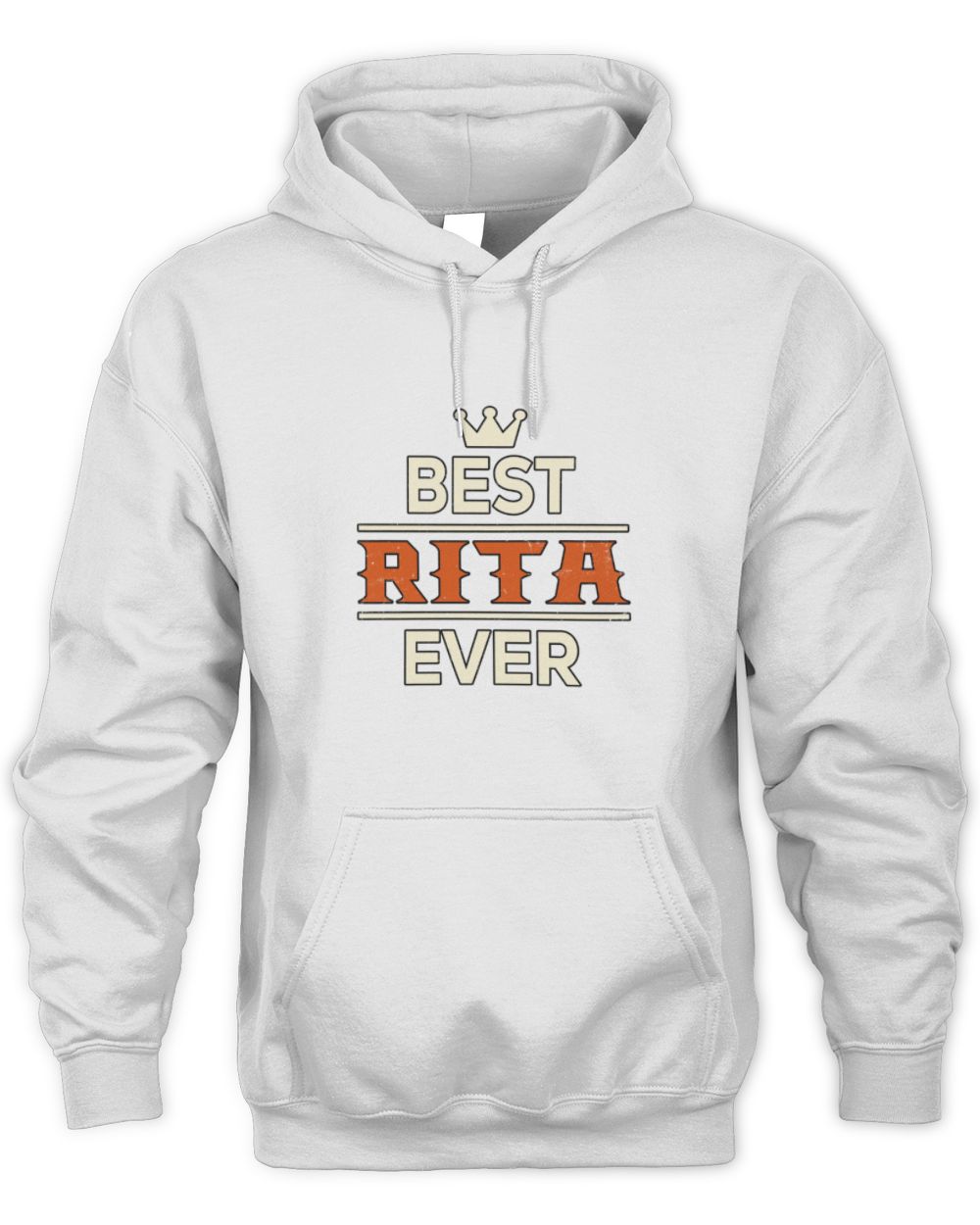 Best Your Name With Crown Shirt RITA M1-59 / Unisex Hoodie / white