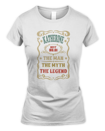 The Man The Myth The Legend Vintage Gold Wine Shirt KATHERINE M1-52 / Women's Standard T-Shirt / white