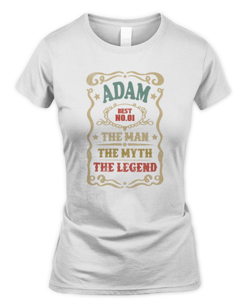 The Man The Myth The Legend Vintage Gold Wine Shirt ADAM M1-52 / Women's Standard T-Shirt / white