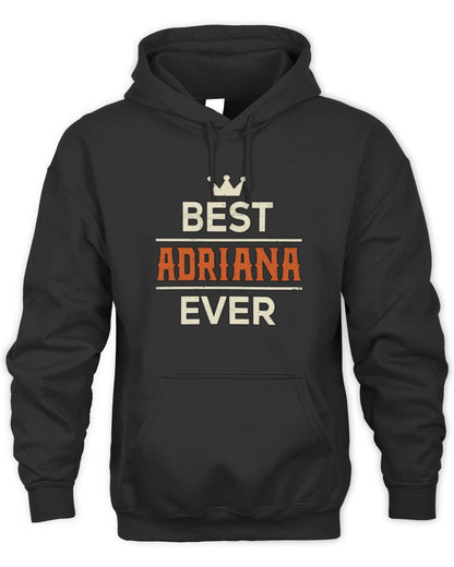 Best Your Name With Crown Shirt ADRIANA M1-59 / Unisex Hoodie / black