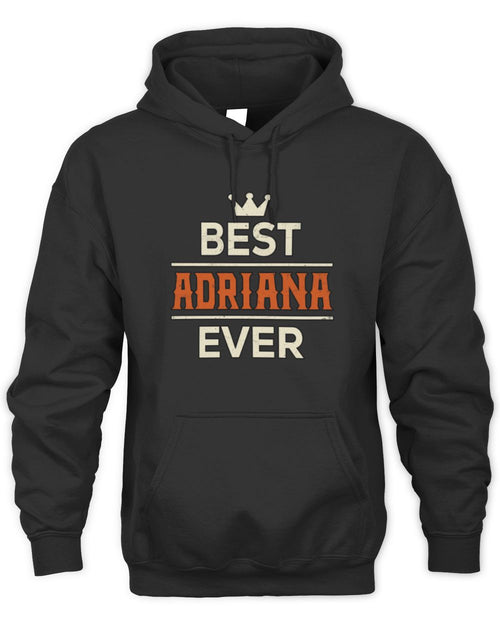 Best Your Name With Crown Shirt ADRIANA M1-59 / Unisex Hoodie / black