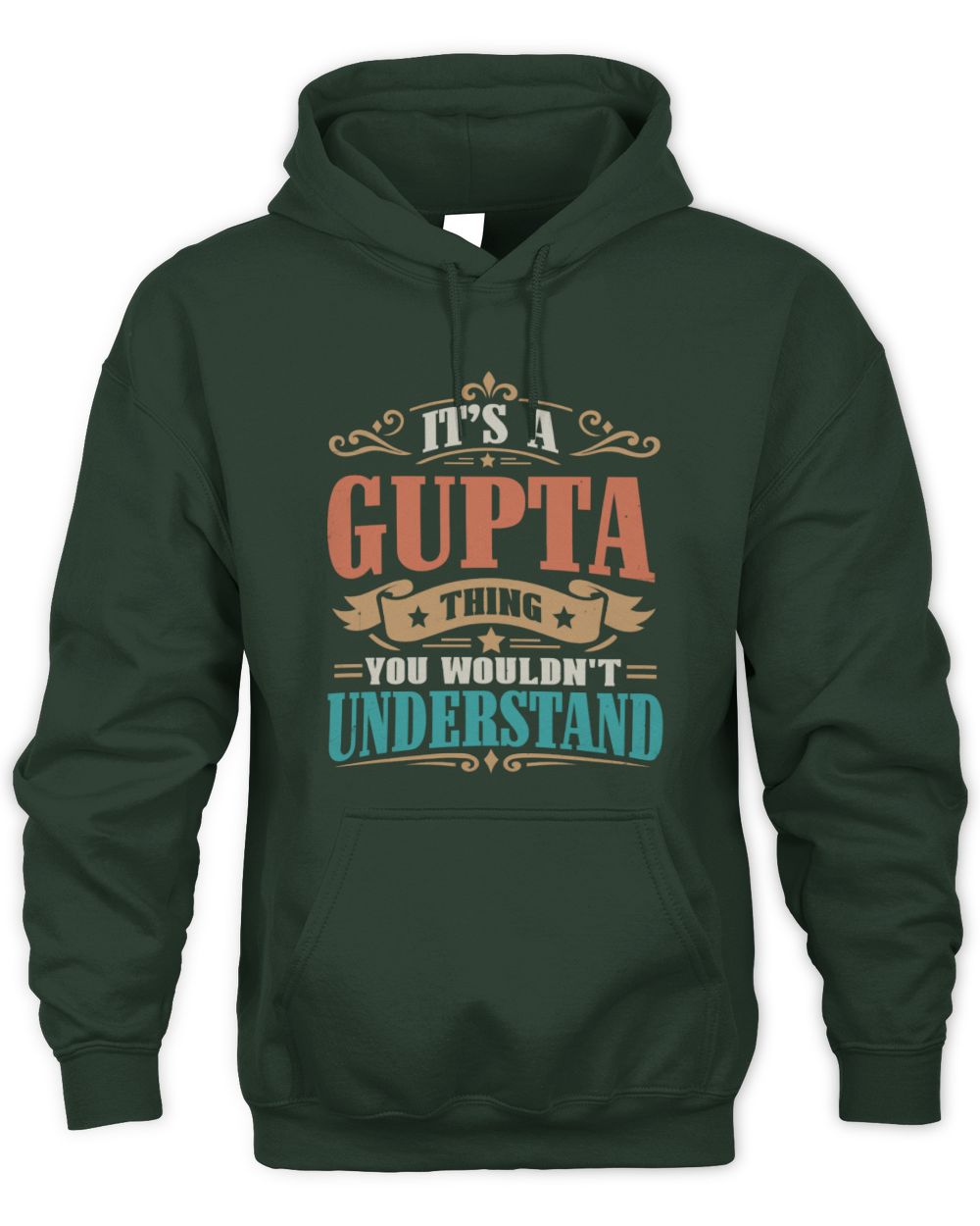 It’s a Name Thing Personalized Retro T-Shirt GUPTA M1-47 / Unisex Hoodie / forest green