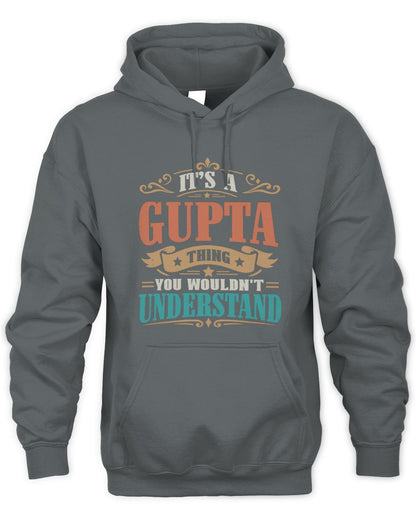 It’s a Name Thing Personalized Retro T-Shirt GUPTA M1-47 / Unisex Hoodie / charcoal