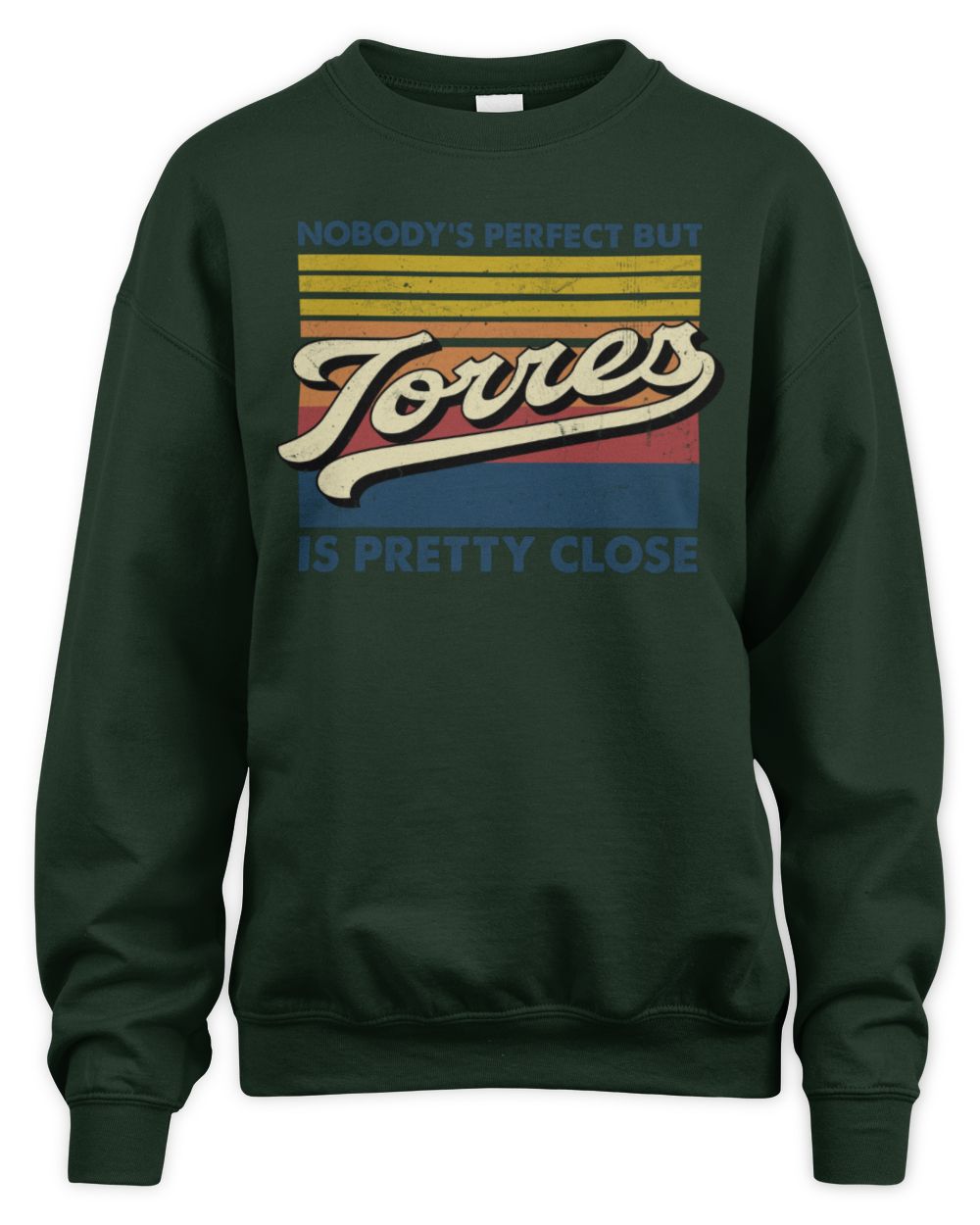 Nobody's Perfect But Your Name Is Pretty Close Retro Shirt TORRES M1-65 / Unisex Sweatshirt / forest green