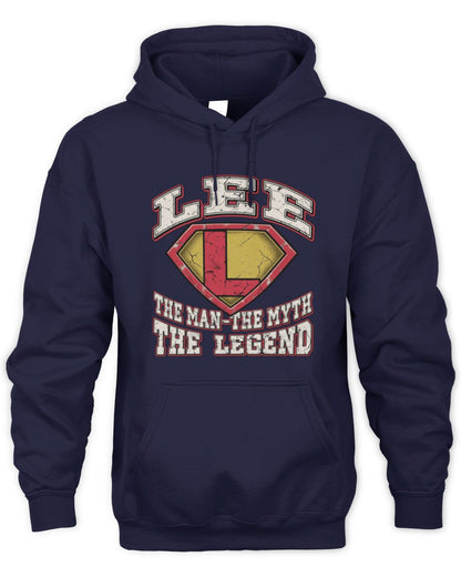 The Man The Myth The Legend Superman Graphic T-Shirt LEE M1-74 / Unisex Hoodie / navy