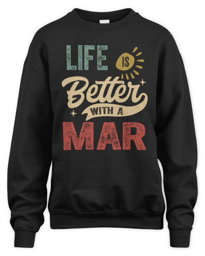 Life Is Better With a Name Personalized Retro T-Shirt MAR-48 / Unisex Sweatshirt / black