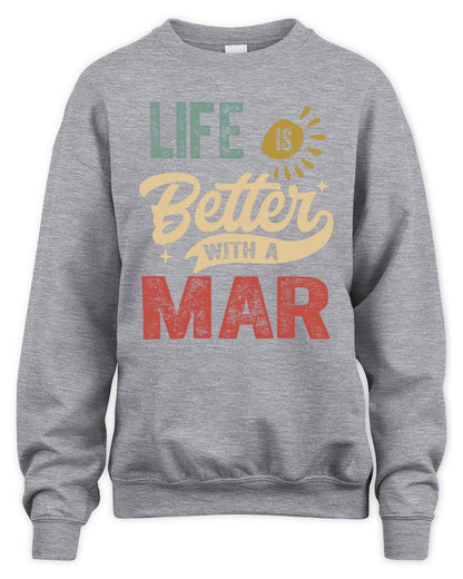 Life Is Better With a Name Personalized Retro T-Shirt MAR-48 / Unisex Sweatshirt / sport grey