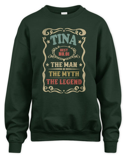 The Man The Myth The Legend Vintage Gold Wine Shirt TINA M1-52 / Unisex Sweatshirt / forest green