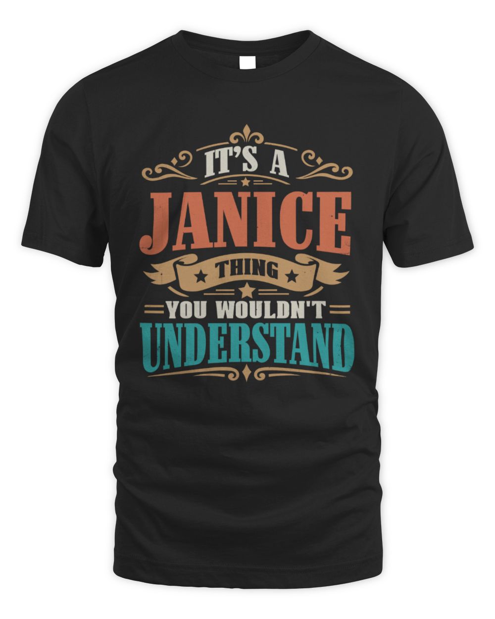 It’s a Name Thing Personalized Retro T-Shirt JANICE M1-47 / Unisex Standard T-Shirt / black