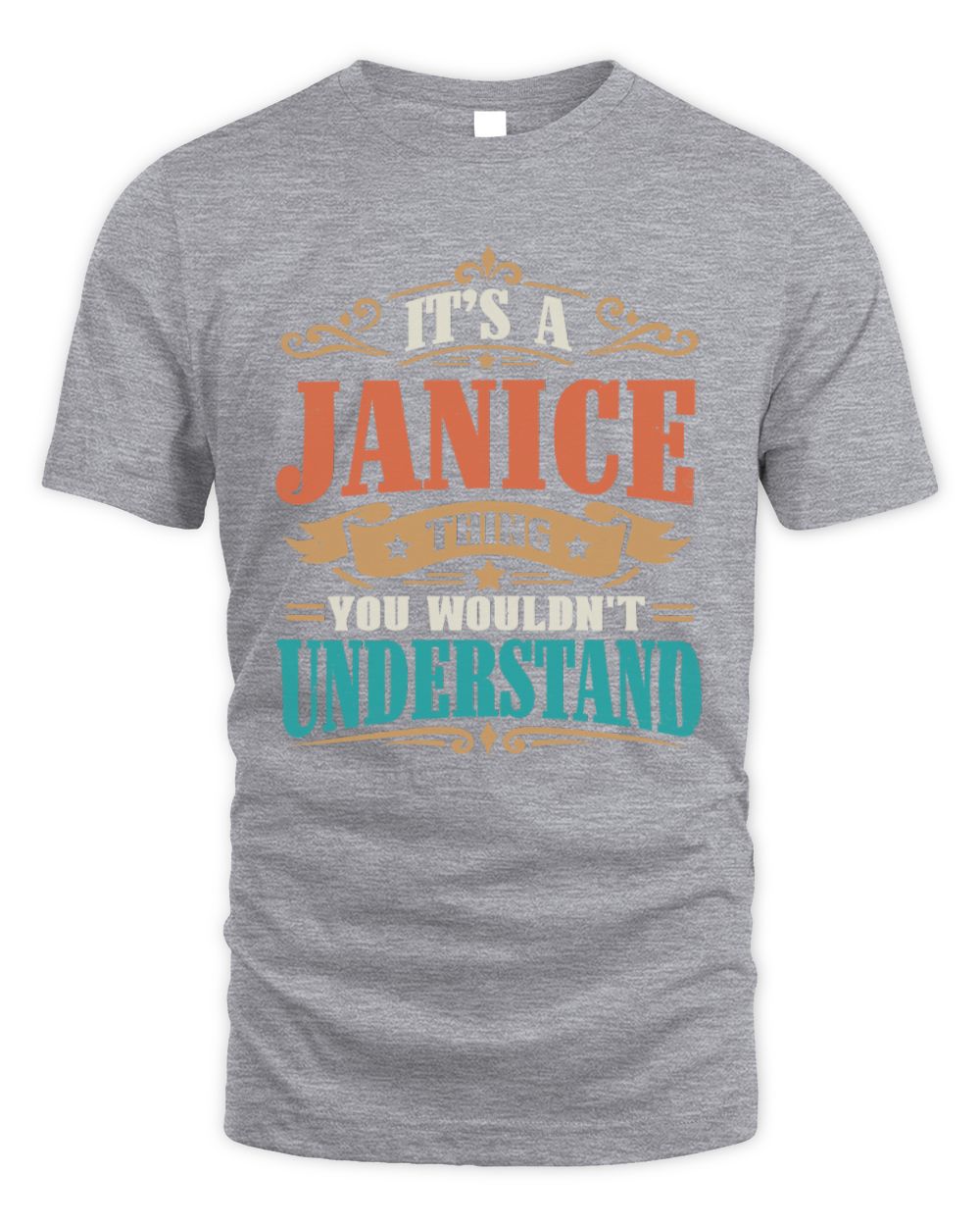 It’s a Name Thing Personalized Retro T-Shirt JANICE M1-47 / Unisex Standard T-Shirt / sport grey