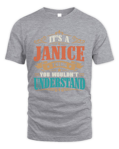 It’s a Name Thing Personalized Retro T-Shirt JANICE M1-47 / Unisex Standard T-Shirt / sport grey