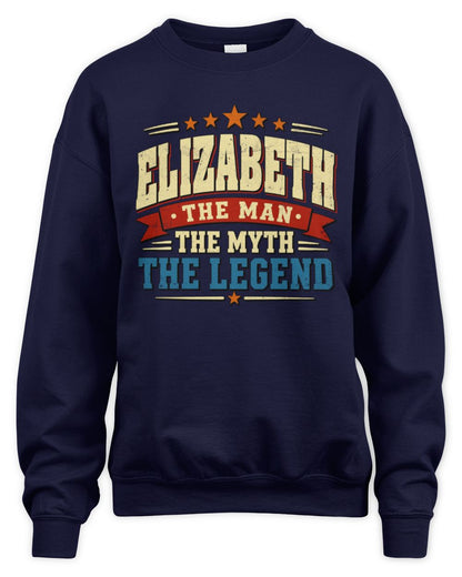 The Man The Myth The Legend Ribbon Vintage T-Shirt ELIZABETH M1-56 / Unisex Sweatshirt / navy