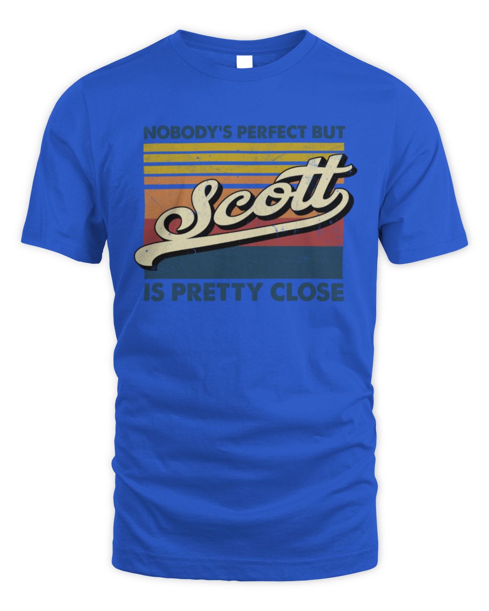 Nobody's Perfect But Your Name Is Pretty Close Retro Shirt SCOTT M1-65 / Unisex Standard T-Shirt / royal