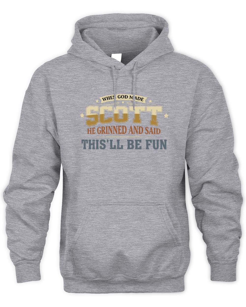When God Made Your Name Funny Heritage T-Shirt SCOTT M1-80 / Unisex Hoodie / sport grey