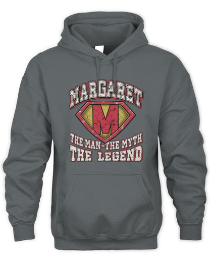 The Man The Myth The Legend Superman Graphic T-Shirt MARGARET M1-74 / Unisex Hoodie / charcoal
