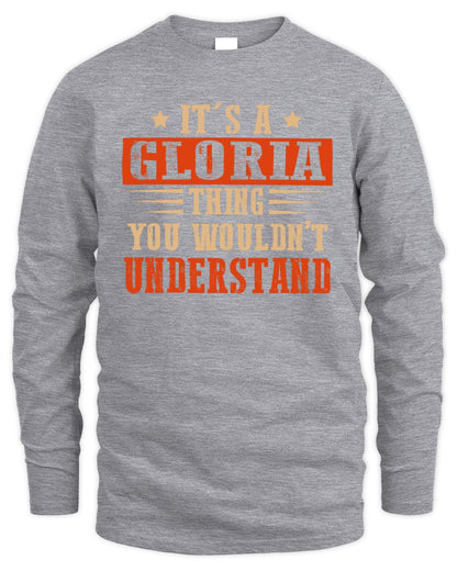 It's a Name Thing Personalized Funny Shirt GLORIA M1-51 / Men's Long Sleeved T-Shirt / sport grey