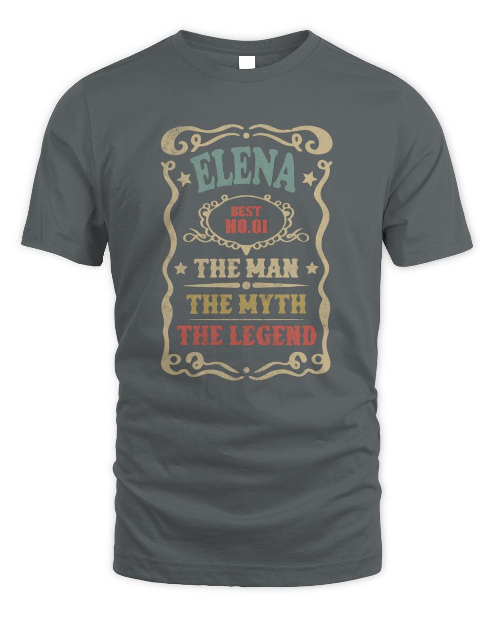 The Man The Myth The Legend Vintage Gold Wine Shirt ELENA M1-52 / Unisex Standard T-Shirt / charcoal