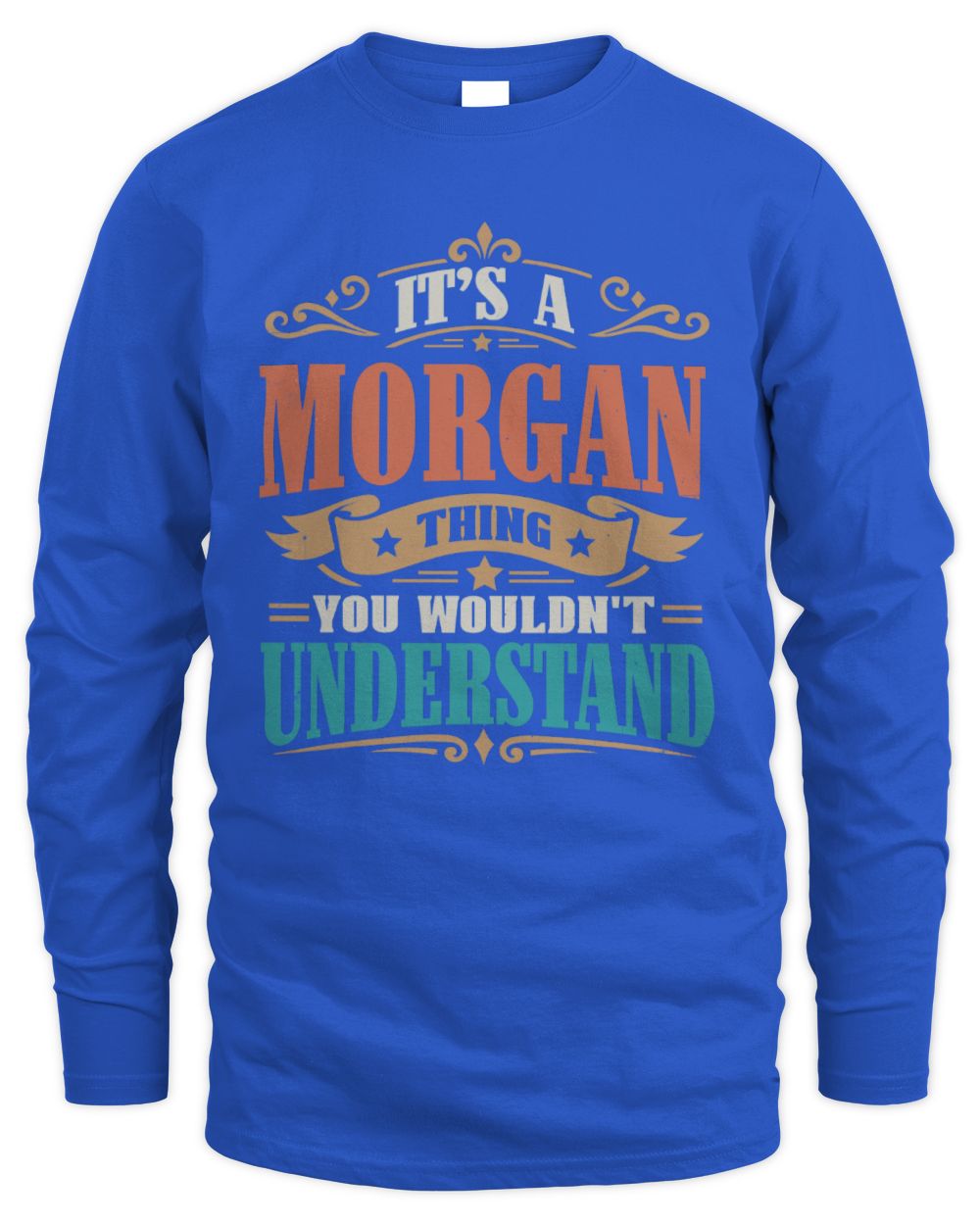 It’s a Name Thing Personalized Retro T-Shirt MORGAN M1-47 / Men's Long Sleeved T-Shirt / royal