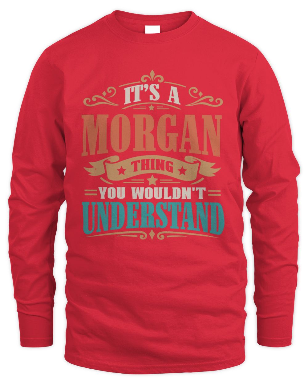 It’s a Name Thing Personalized Retro T-Shirt MORGAN M1-47 / Men's Long Sleeved T-Shirt / red