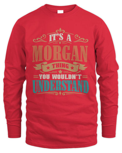 It’s a Name Thing Personalized Retro T-Shirt MORGAN M1-47 / Men's Long Sleeved T-Shirt / red