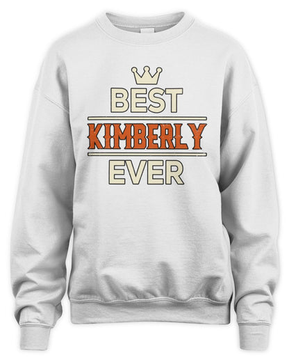 Best Your Name With Crown Shirt KIMBERLY M1-59 / Unisex Sweatshirt / white
