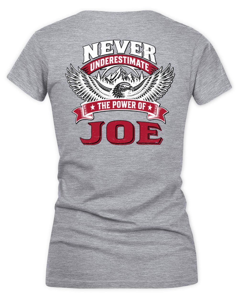 Never Underestimate Your Name Eagle Mountain Shirt JOE M1-61 / Women's V-Neck T-Shirt / sport grey