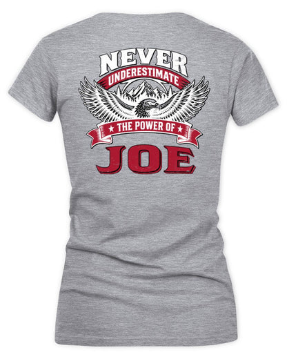 Never Underestimate Your Name Eagle Mountain Shirt JOE M1-61 / Women's V-Neck T-Shirt / sport grey