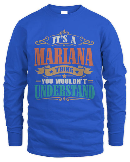 It’s a Name Thing Personalized Retro T-Shirt MARIANA M1-47 / Men's Long Sleeved T-Shirt / royal