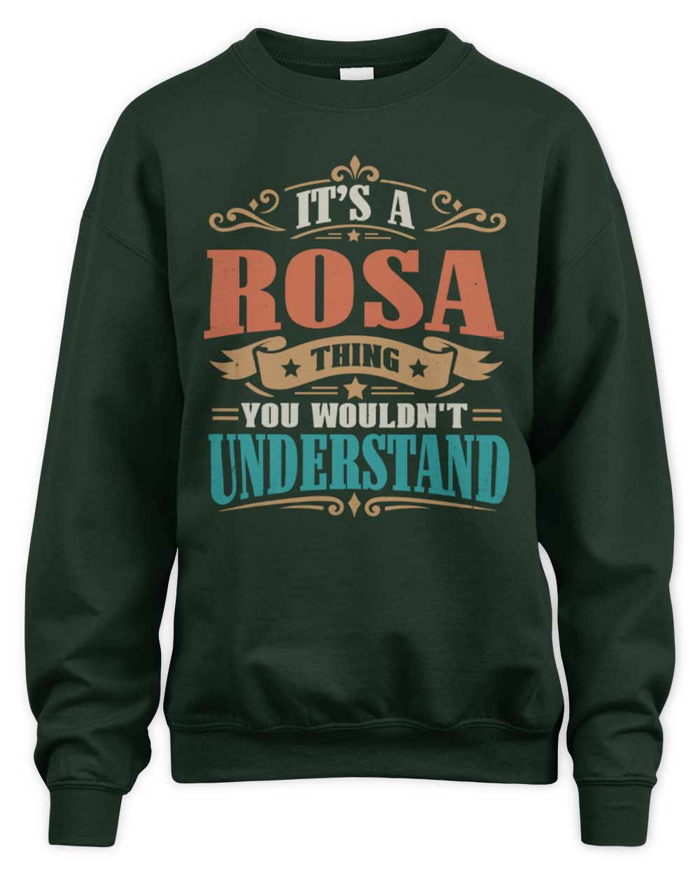 It’s a Name Thing Personalized Retro T-Shirt ROSA M1-47 / Unisex Sweatshirt / forest green