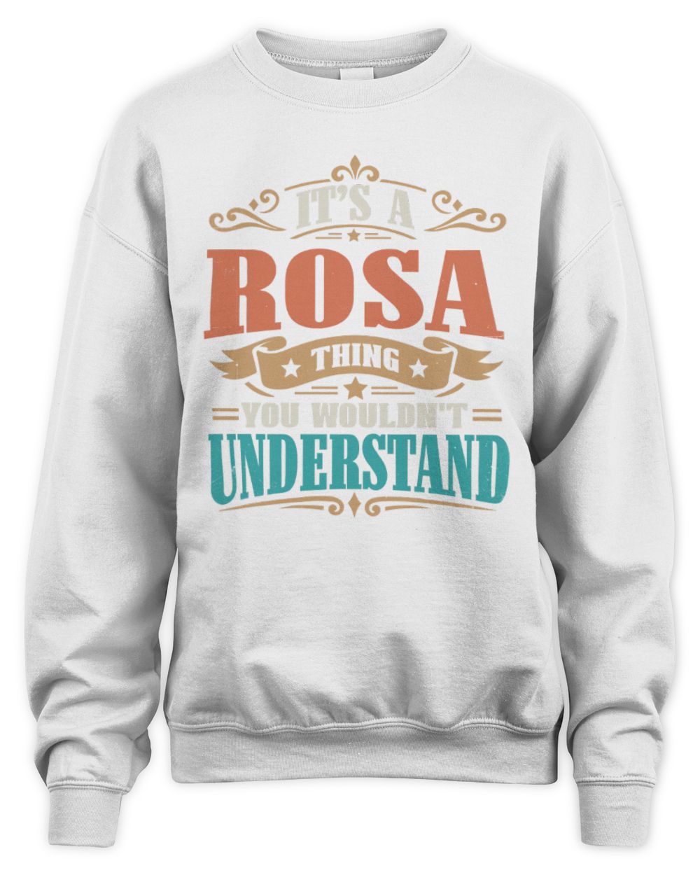 It’s a Name Thing Personalized Retro T-Shirt ROSA M1-47 / Unisex Sweatshirt / white