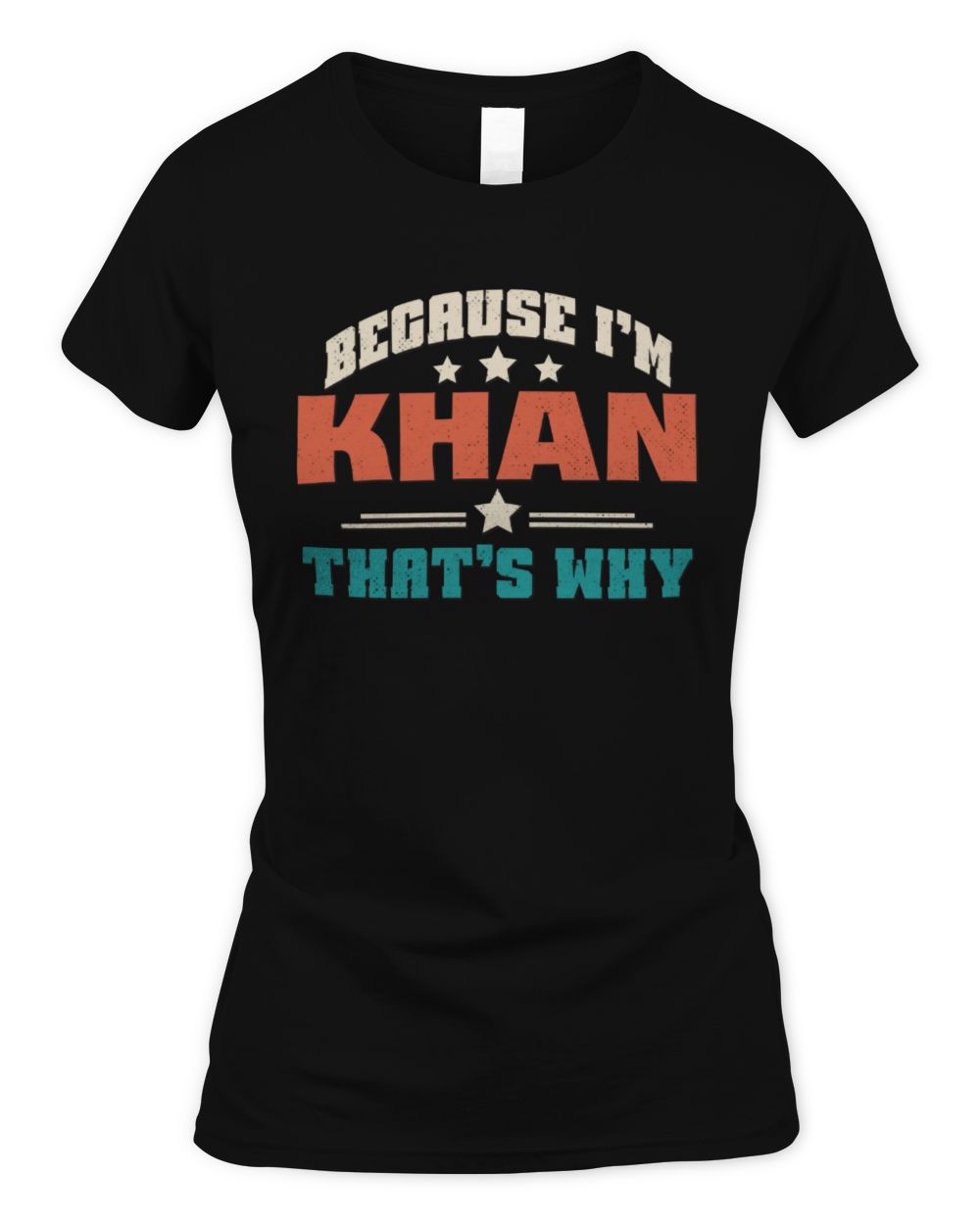 Because I'm Name That's Why Personalized Retro Shirt KHAN-49 / Women's Standard T-Shirt / black