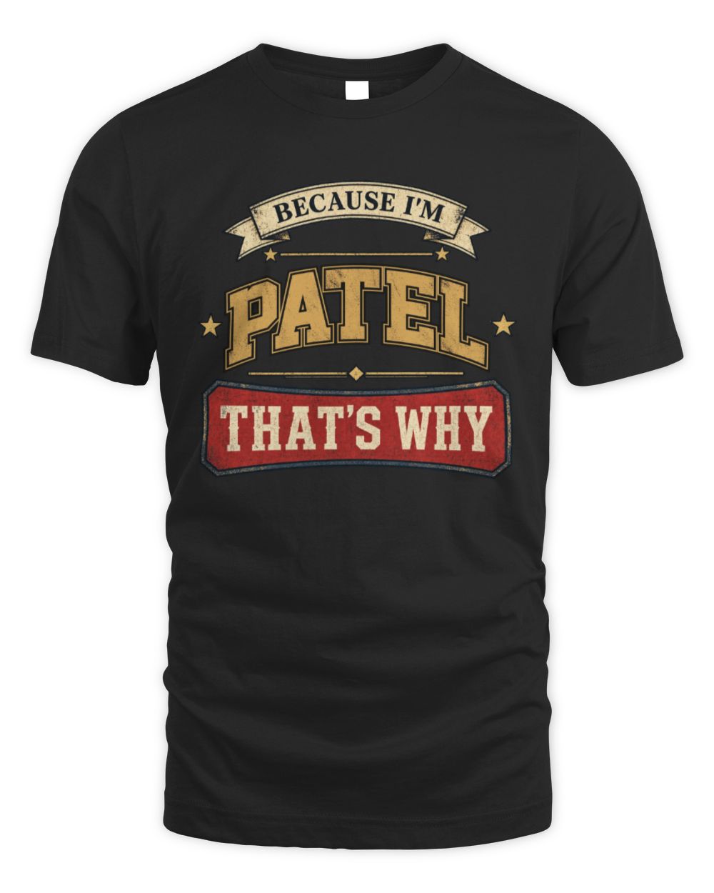 Because I'm Name That's Why Americana T-Shirt PATEL M1-S88 / Unisex Standard T-Shirt / black