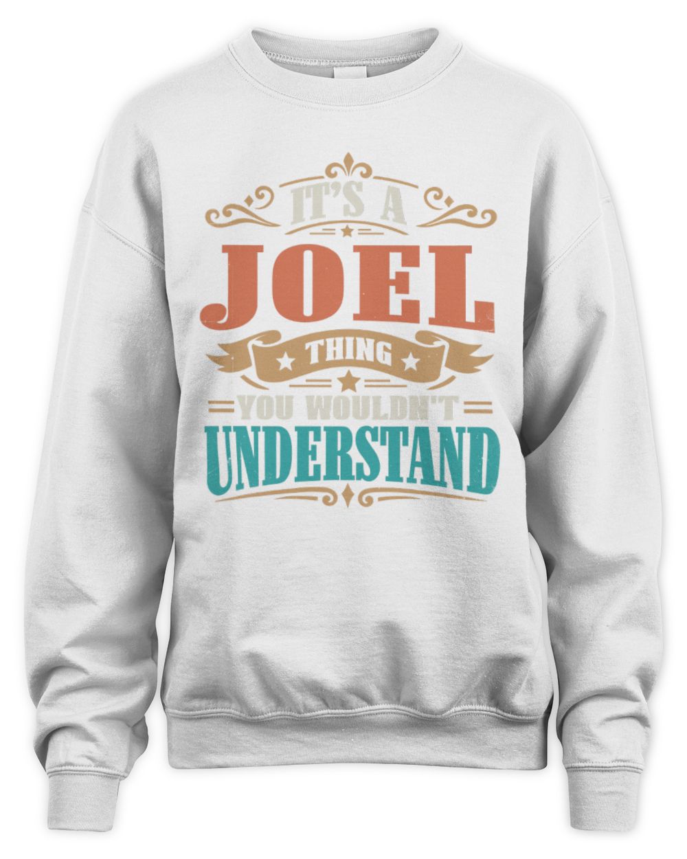 It’s a Name Thing Personalized Retro T-Shirt JOEL M1-47 / Unisex Sweatshirt / white