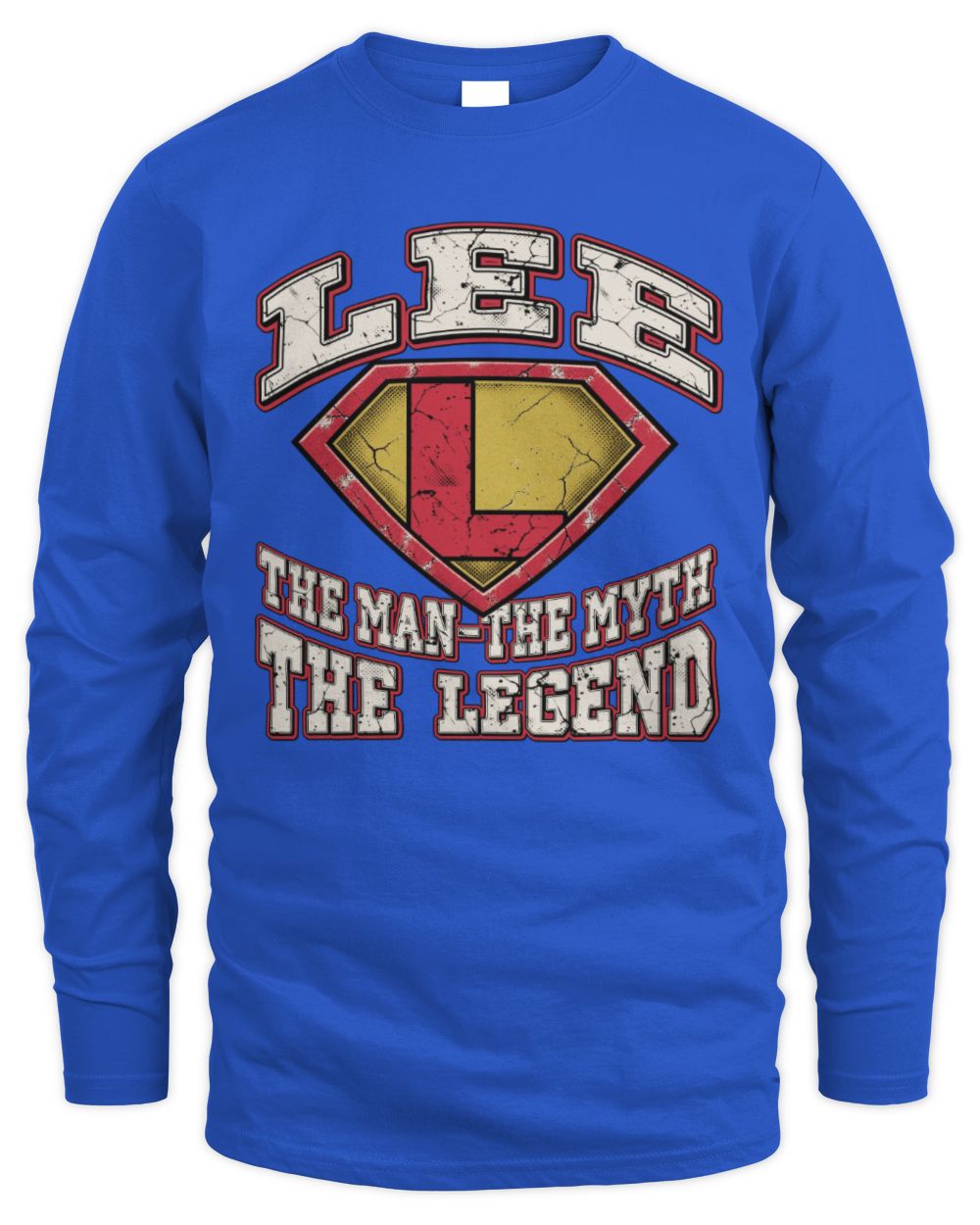 The Man The Myth The Legend Superman Graphic T-Shirt LEE M1-74 / Men's Long Sleeved T-Shirt / royal