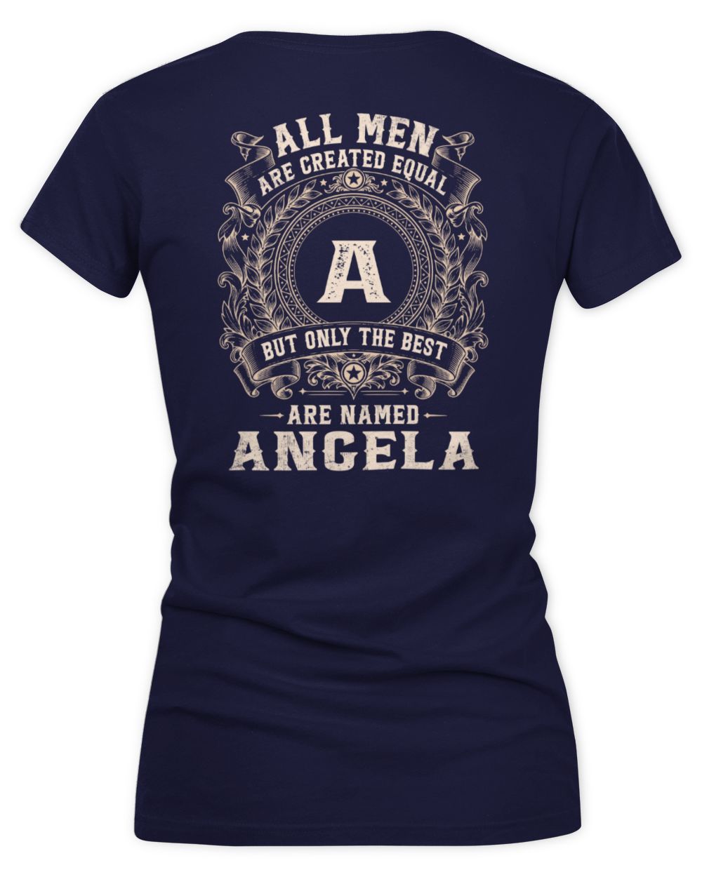 All Men Are Created Equal Cool Logo Shirt ANGELA M1-60 / Women's V-Neck T-Shirt / navy