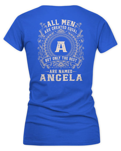 All Men Are Created Equal Cool Logo Shirt ANGELA M1-60 / Women's V-Neck T-Shirt / royal