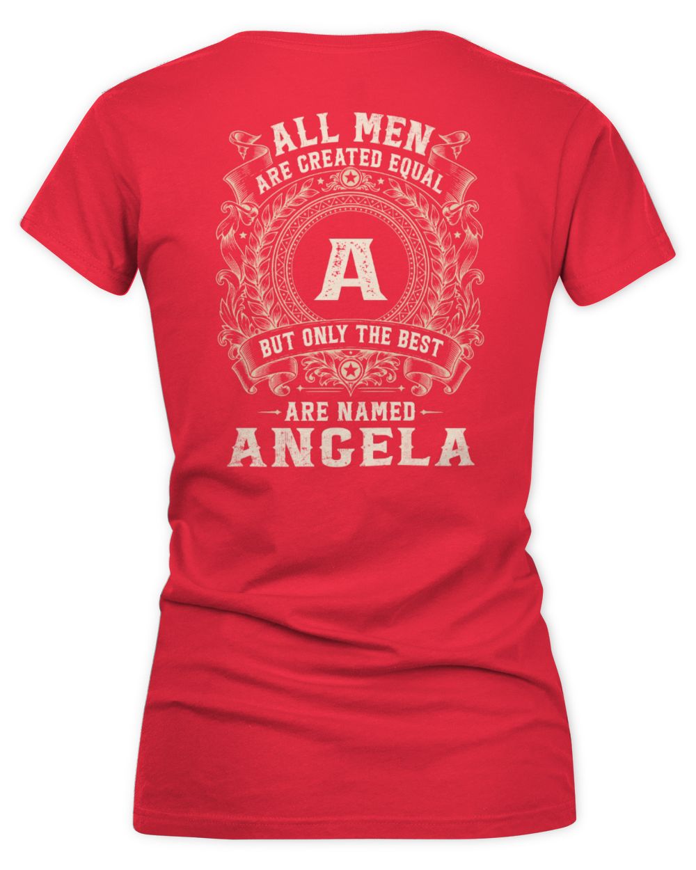 All Men Are Created Equal Cool Logo Shirt ANGELA M1-60 / Women's V-Neck T-Shirt / red