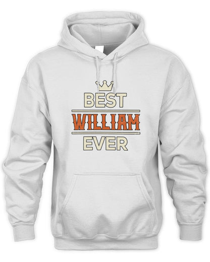 Best Your Name With Crown Shirt WILLIAM M1-59 / Unisex Hoodie / white