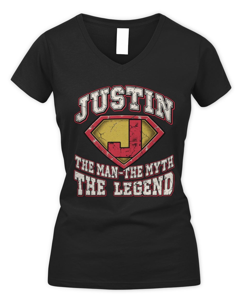 The Man The Myth The Legend Superman Graphic T-Shirt JUSTIN M1-74 / Women's V-Neck T-Shirt / black