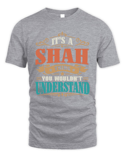 It’s a Name Thing Personalized Retro T-Shirt SHAH M1-47 / Unisex Standard T-Shirt / sport grey