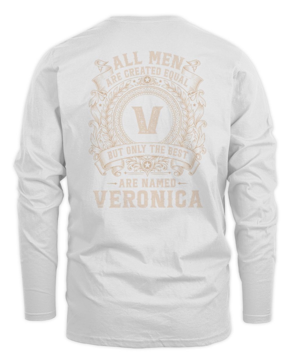 All Men Are Created Equal Cool Logo Shirt VERONICA M1-60 / Men's Long Sleeved T-Shirt / white