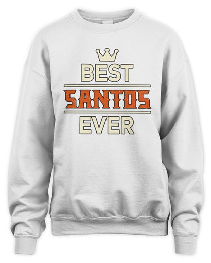 Best Your Name With Crown Shirt SANTOS M1-59 / Unisex Sweatshirt / white