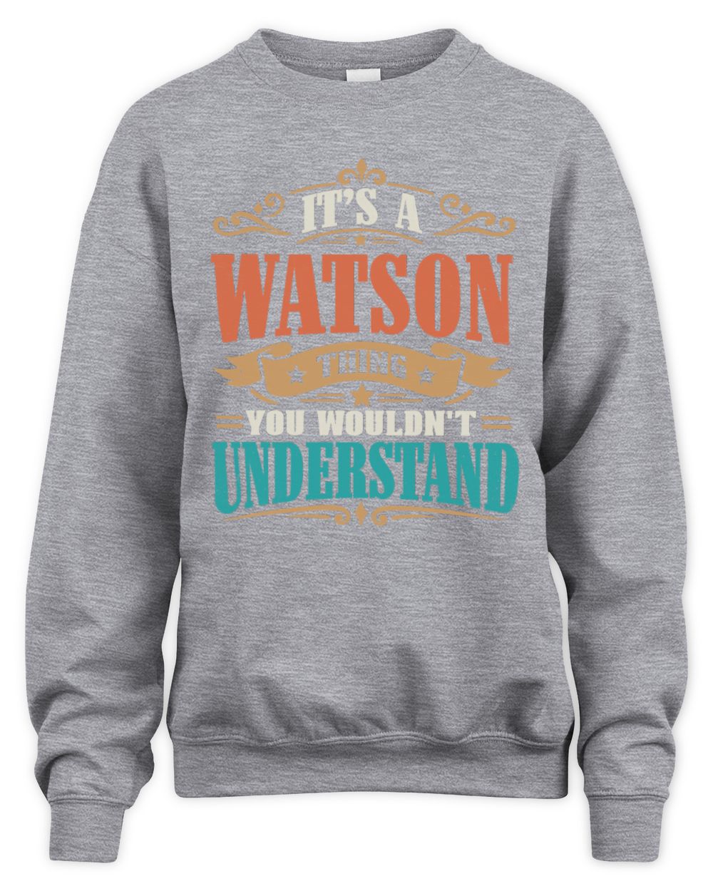 It’s a Name Thing Personalized Retro T-Shirt WATSON M1-47 / Unisex Sweatshirt / sport grey