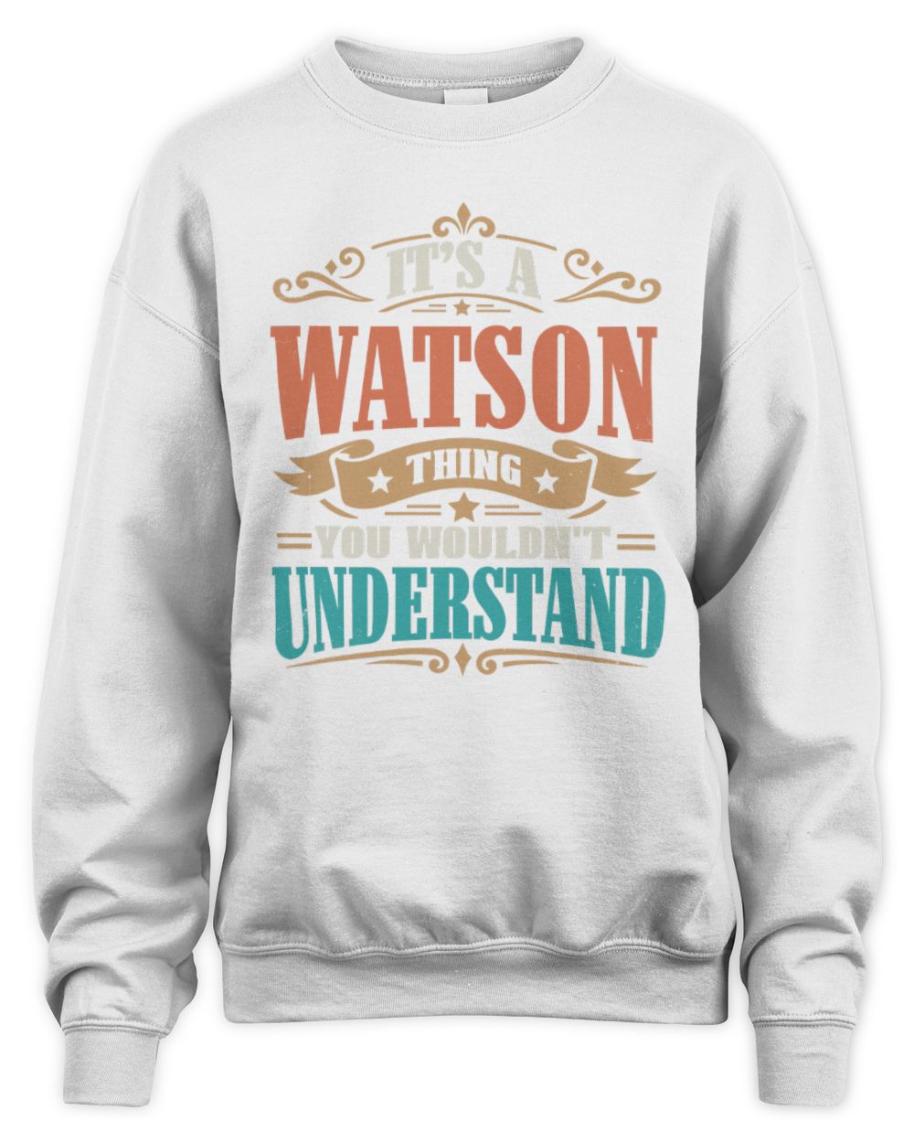 It’s a Name Thing Personalized Retro T-Shirt WATSON M1-47 / Unisex Sweatshirt / white