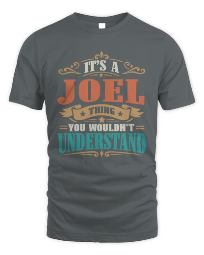 It’s a Name Thing Personalized Retro T-Shirt JOEL M1-47 / Unisex Standard T-Shirt / charcoal