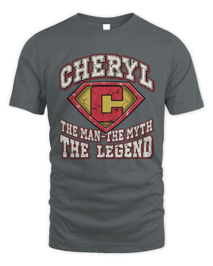 The Man The Myth The Legend Superman Graphic T-Shirt CHERYL M1-74 / Unisex Standard T-Shirt / charcoal